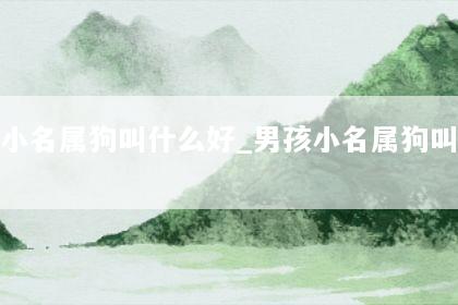 男孩小名属狗叫什么好_男孩小名属狗叫什么好听