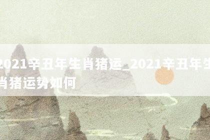 2021辛丑年生肖猪运_2021辛丑年生肖猪运势如何